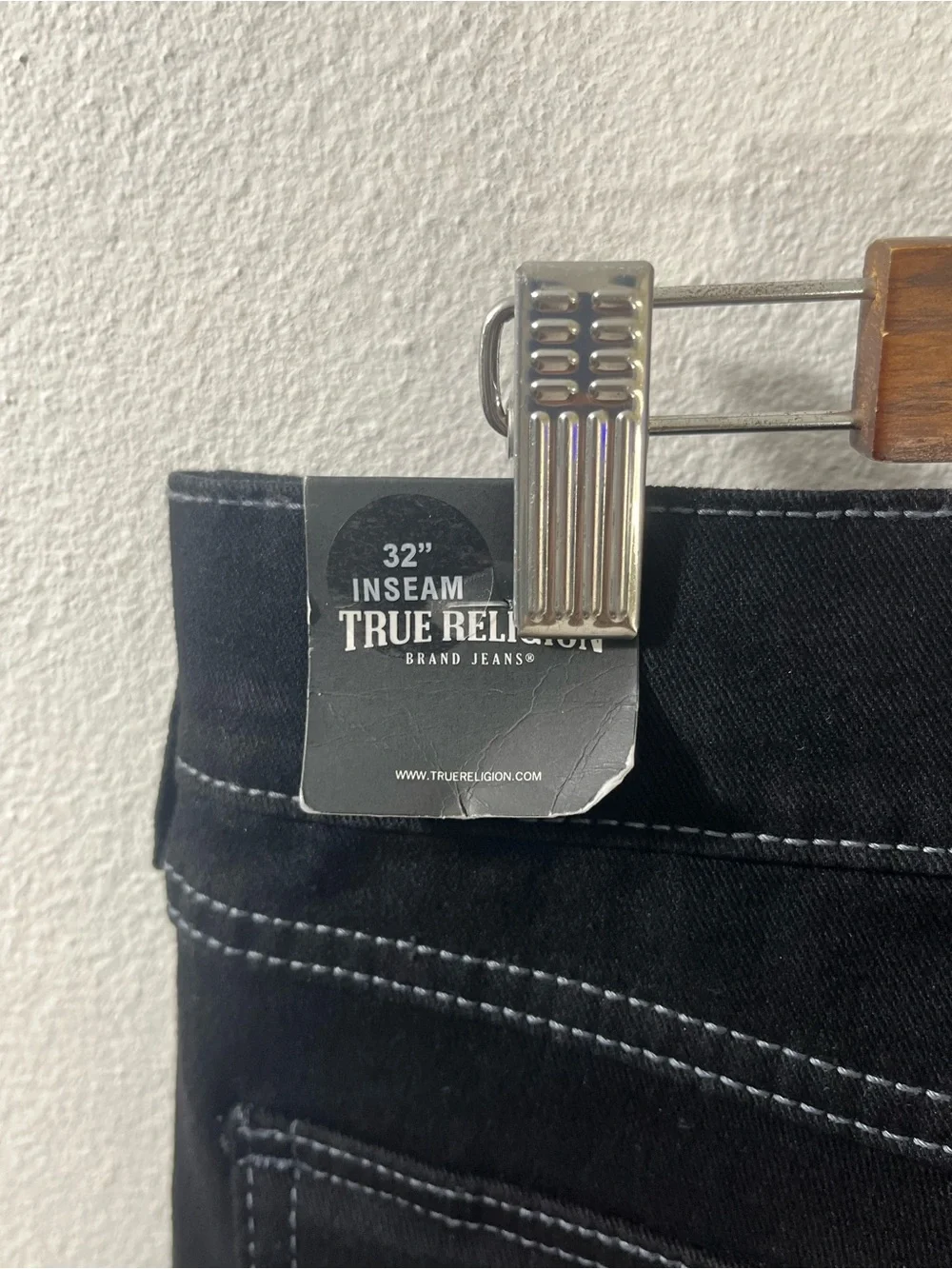 True Religion Ricky SN Flap Relaxed Straight Jeans Men’s 34 34x32 Black NWT